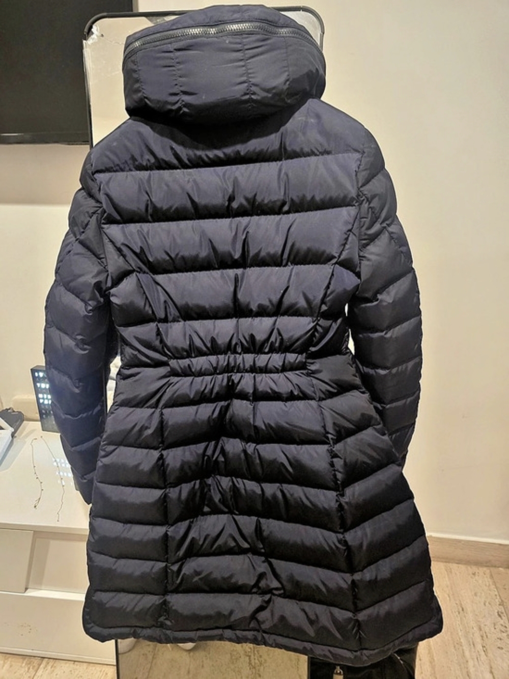 Moncler Flammette Giubbotto Women's Black Puffer Coat Size Medium Like New